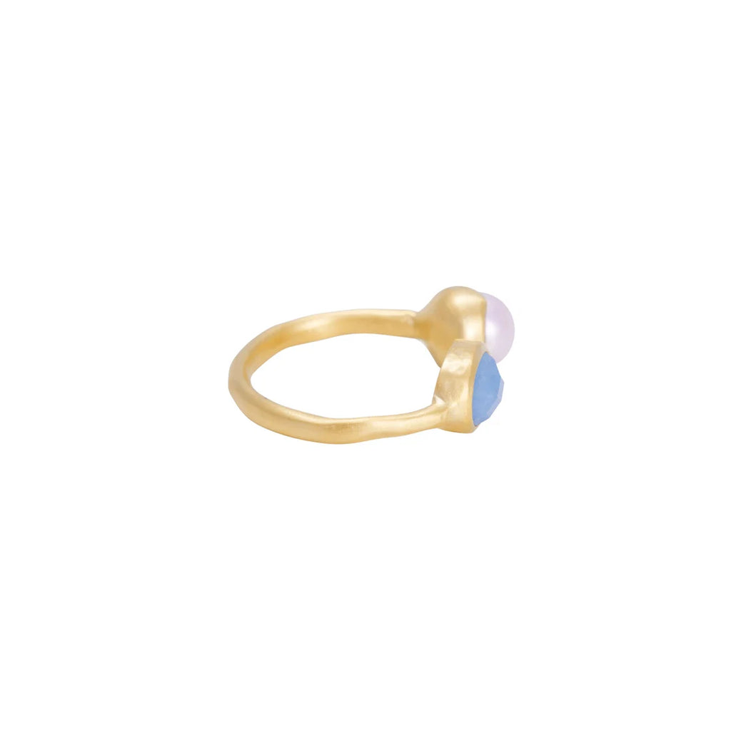 PEARL & AQUAMARINE RING