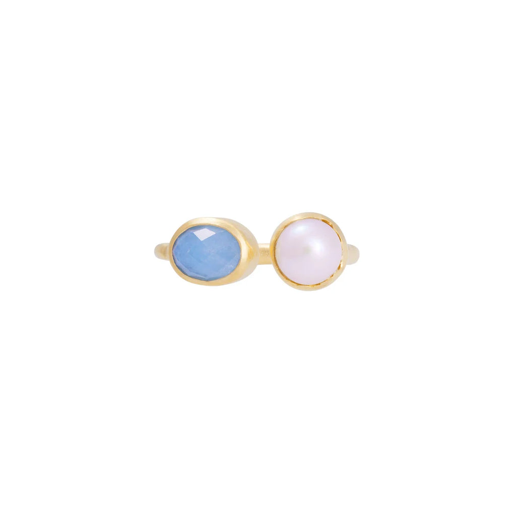 PEARL & AQUAMARINE RING