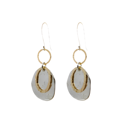 EARRINGS GOLDEN RINGS AND HAND FORGED SILVER
