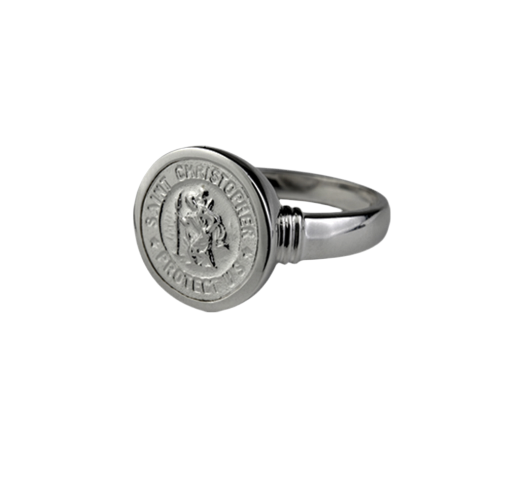 ROUND ST CHRISTOPHER RING