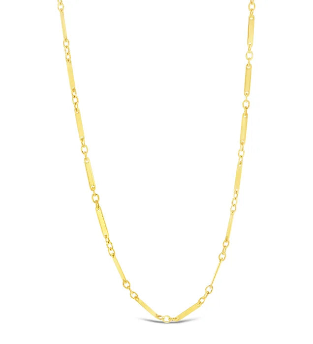 9CT GOLD FINE FLAT BAR NECKLACE