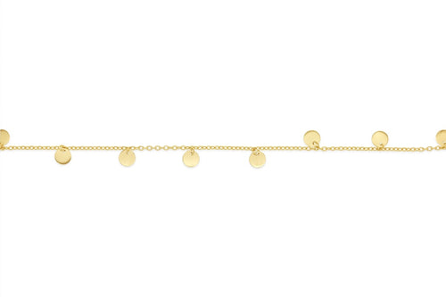 9ct SMALL HANGING DISC BRACELET