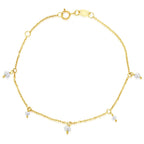 9ct Freshwater Pearl Droplet Bracelet