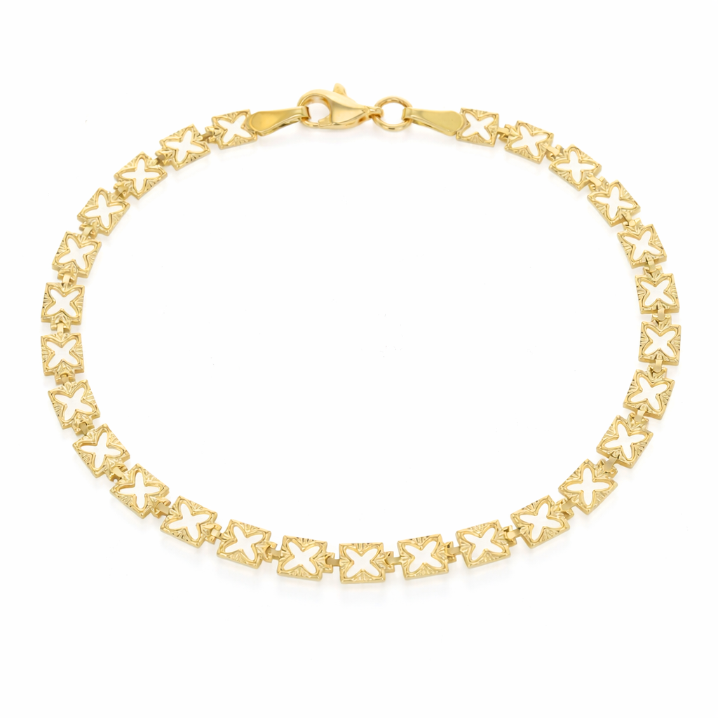 9ct Open Clover Chain Bracelet