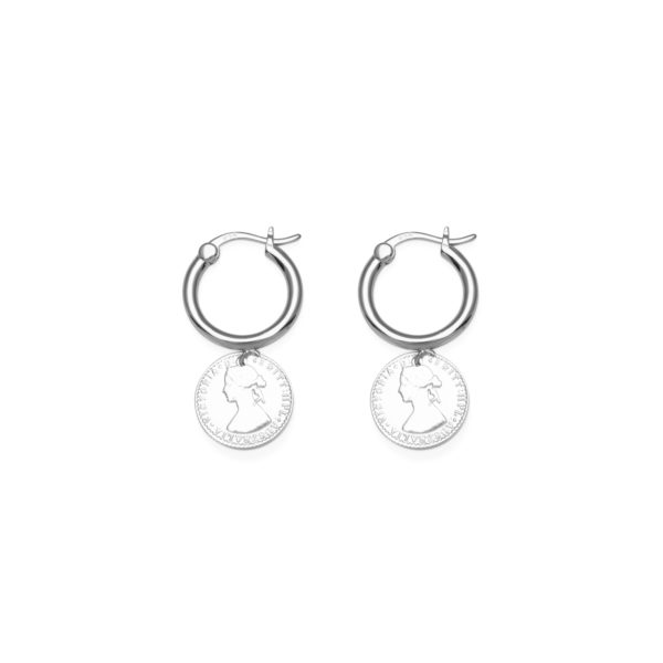 LEVER HOOPS WITH MINI COIN