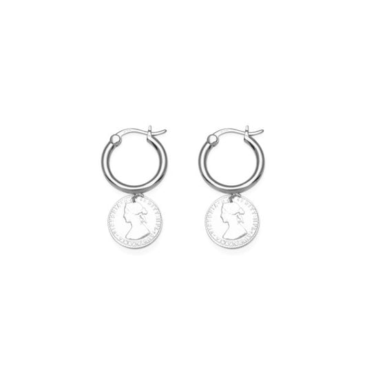 LEVER HOOPS WITH MINI COIN
