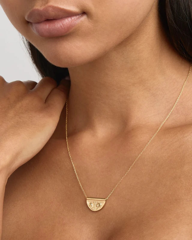 18k Gold Vermeil Blooming Together Lotus Necklace