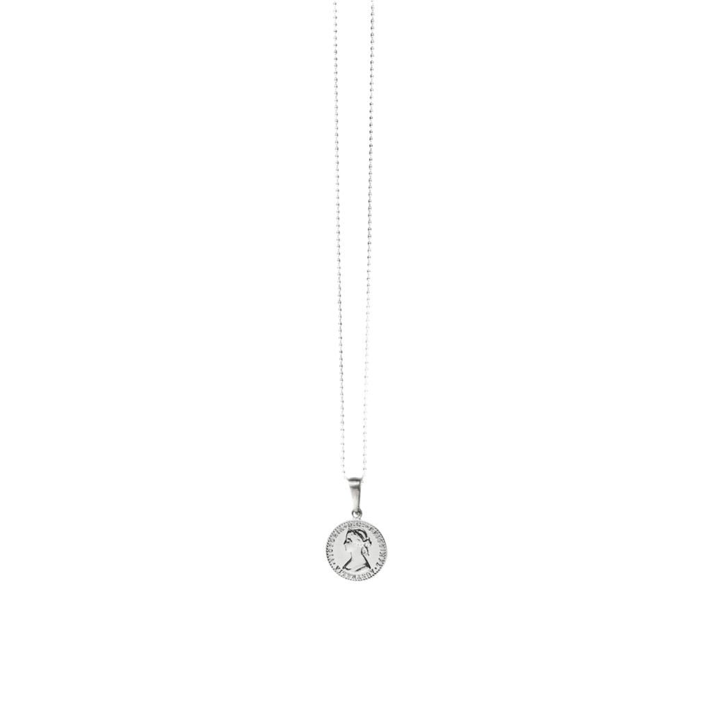 FINE BALL CHAIN NECKLACE WITH MINI COIN