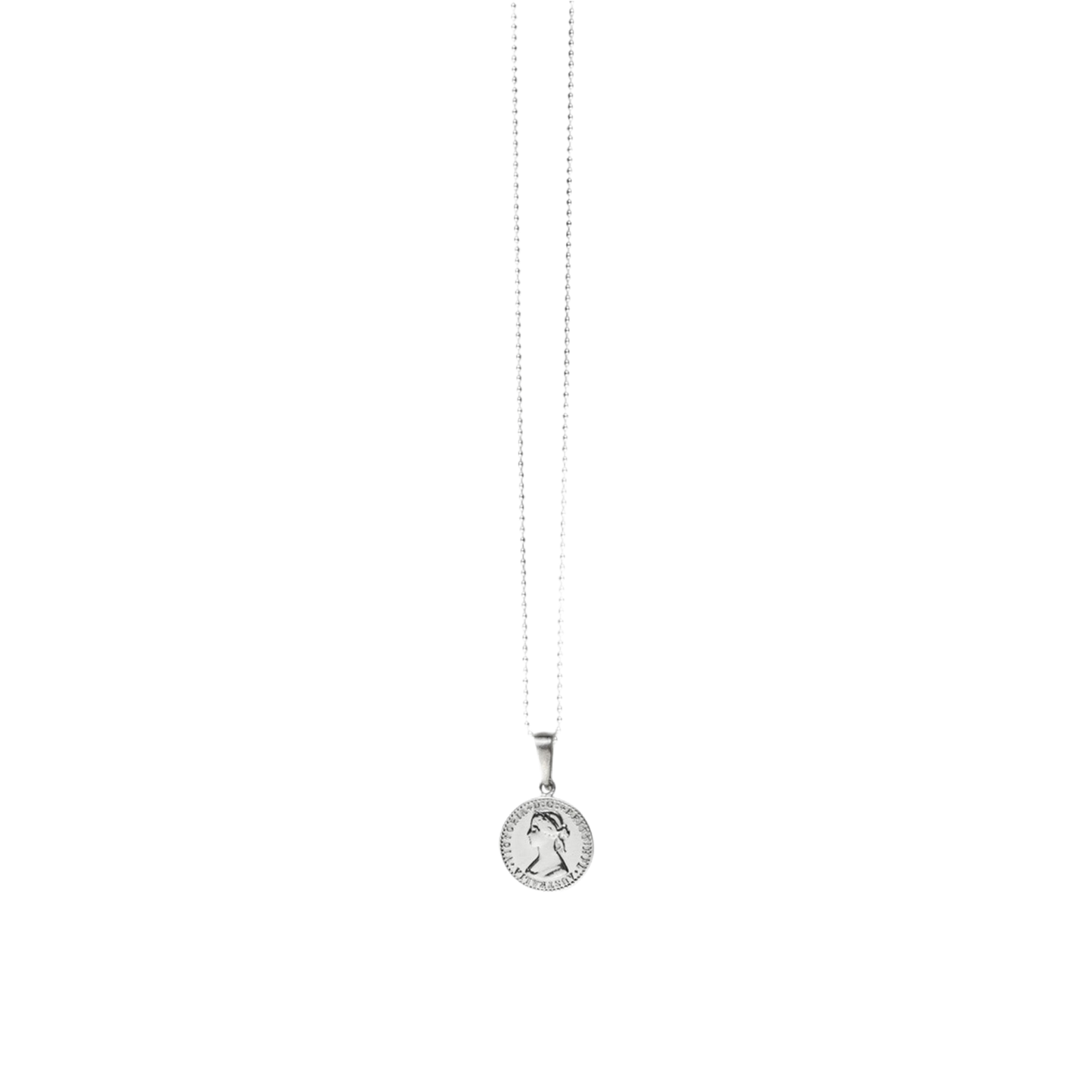 FINE BALL CHAIN NECKLACE WITH MINI COIN