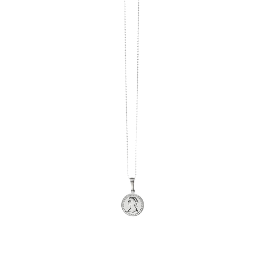 FINE BALL CHAIN NECKLACE WITH MINI COIN