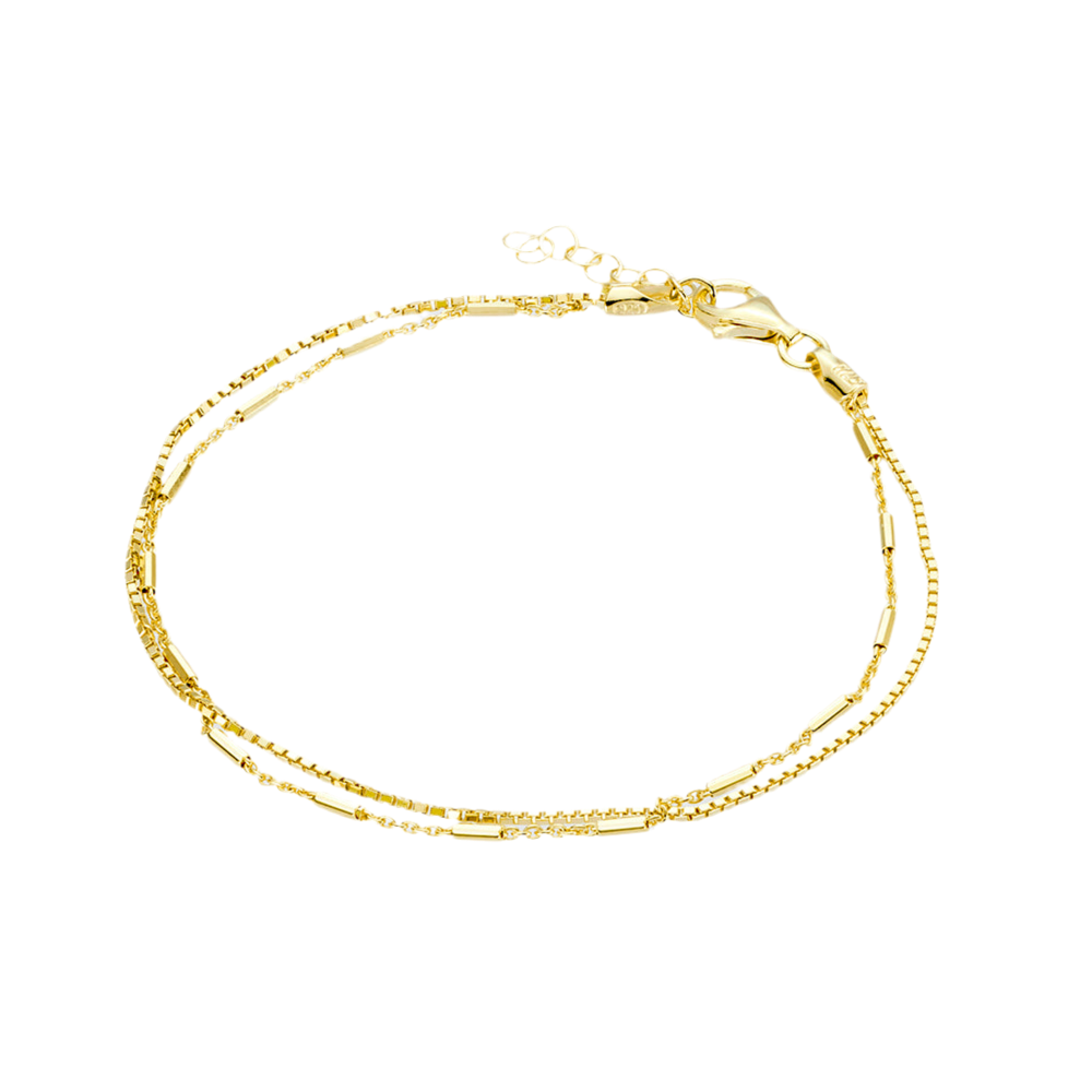 BRACELET DOUBLE LAYER GOLD PLATED CHAIN