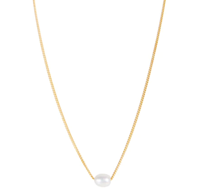 MINI PEARL TEARDROP NECKLACE - GOLD