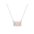 ROSE QUARTZ PENDANT NECKLACE WITH WHITE TOPAZ