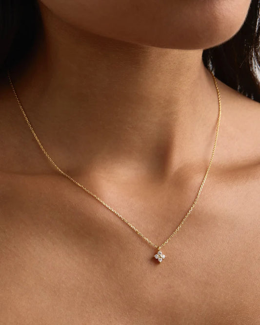 18k Gold Vermeil Crystal Bloom Necklace