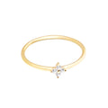 CUBIC ZIRCONIA FLOWER THIN GOLD PLATED RING