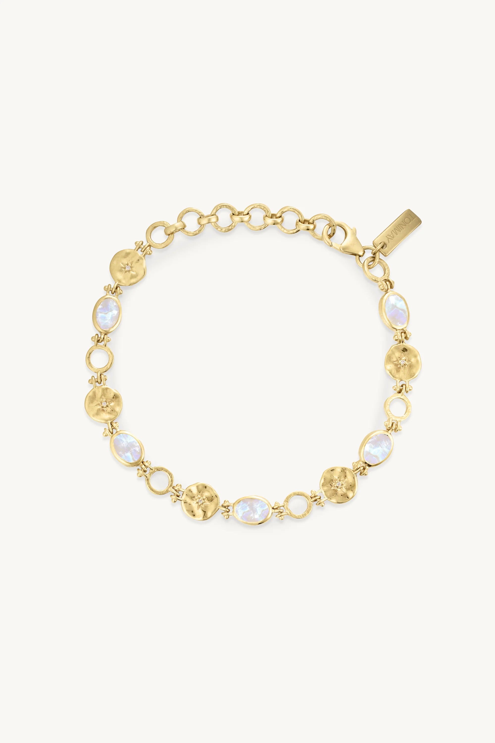 Celestial Moonstone Gold Bracelet