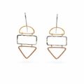 HANDMADE MUTLI TONE OPEN GEOMETRIC EARRINGS