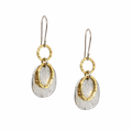 FLAT DISK EARRINGS WITH TWO GOLD RINGS