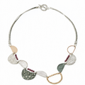 HANDMADE SEMI CIRCLE ALTERNATING GARNET NECKLACE