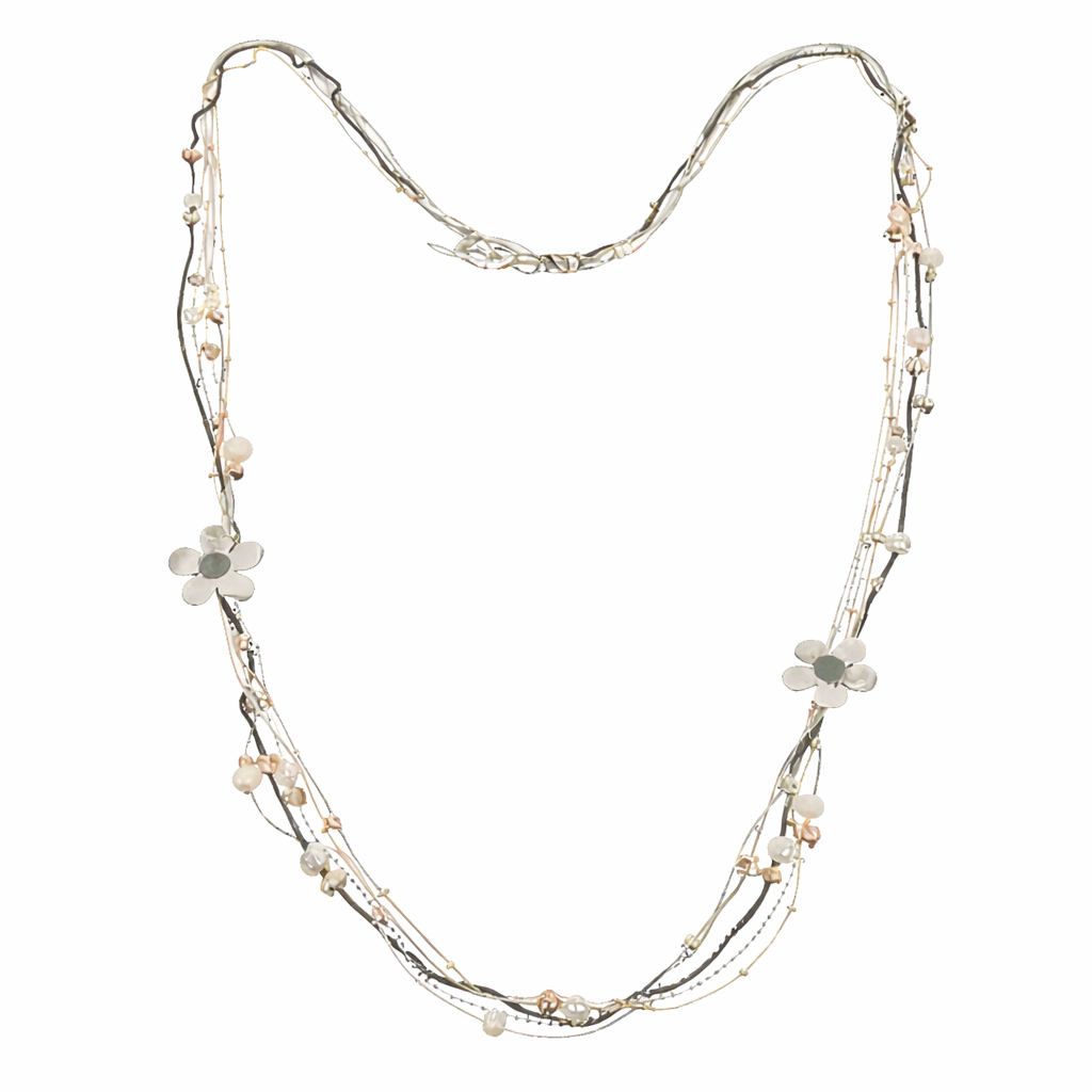 NECKLACE MUTLI CHAIN FLOWER HANDMADE