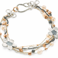 BRACELET WITH FLOWERS AND PEARLS