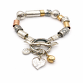 BRACELET HEART CHARM SOLID TUBE HANDMADE