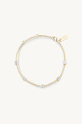Clover White Topaz Gold Bracelet