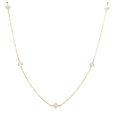 NECKLACE CLOVER WHITE ENAMEL GOLD PLATE