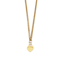 CURB NECKLACE WITH VT FLAT HEART - GOLD