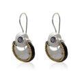 HANDMADE IOLITE MULTI TONE TEXTURED EARRINGS