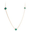 GREEN AGATE CLOVER NECKLACE