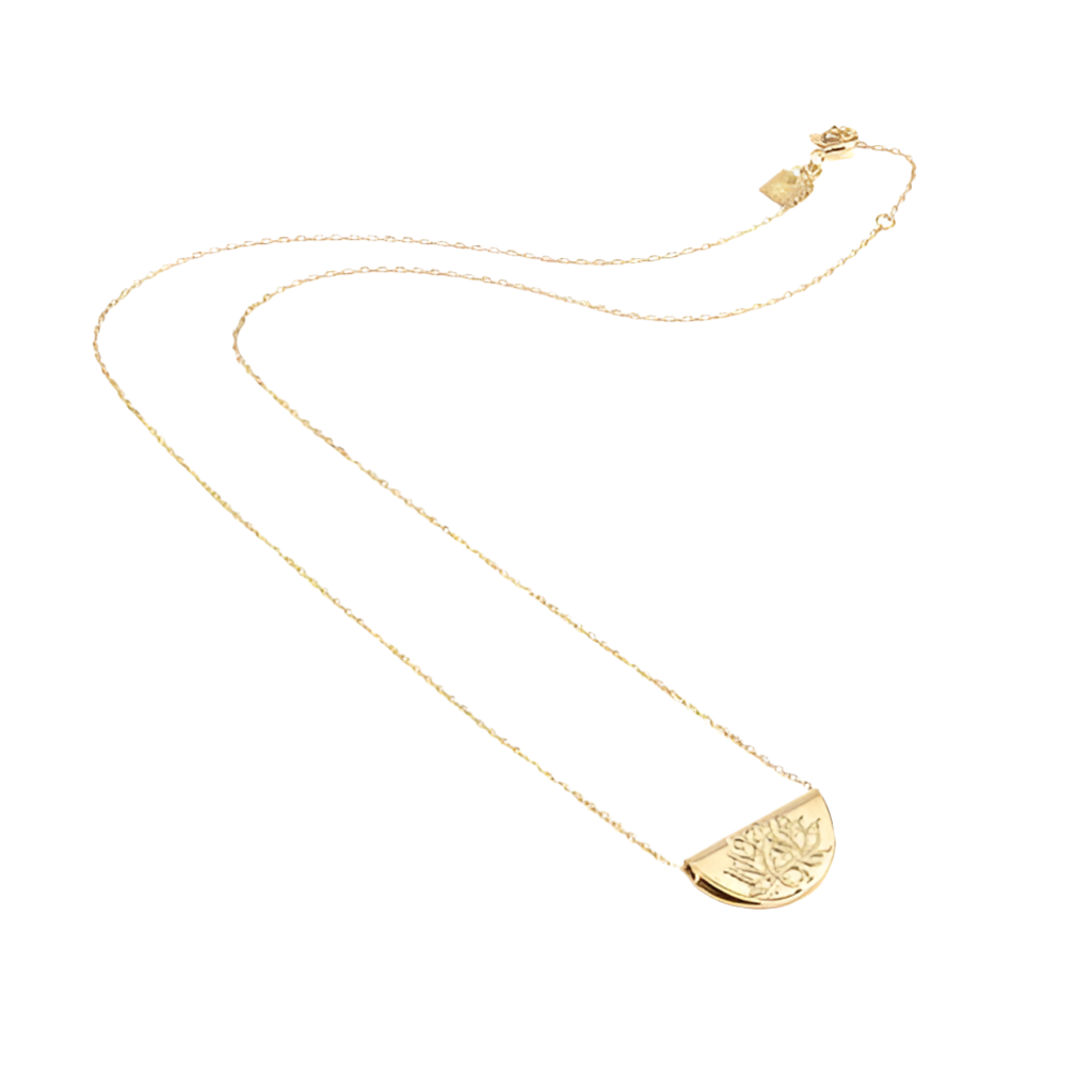 GOLD LOTUS SHORT NECKLACE