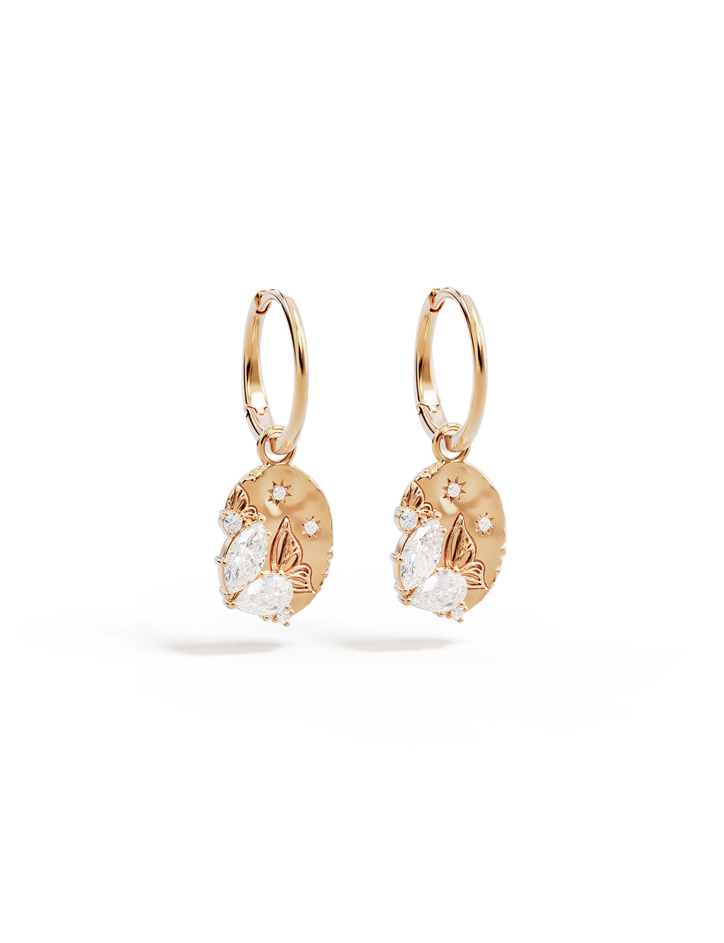 EARRINGS 18K GOLD VERMEIL WITH WINGS I FLY