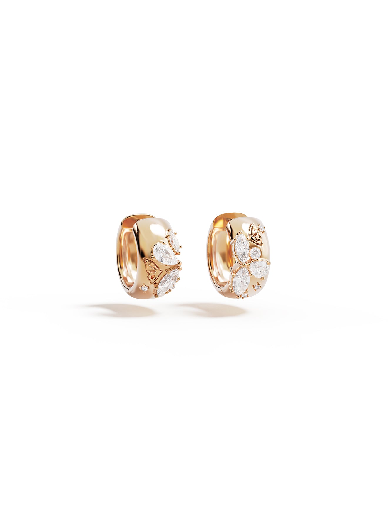 EARRINGS 18K GOLD VERMEIL WITH WINGS I FLY HOOPS