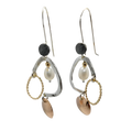 EARRINGS ABSTRACT 4 TONE DROPS
