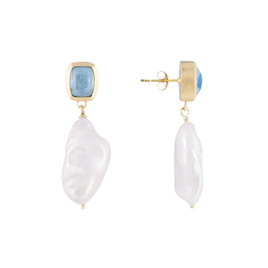 BLUE TOPAZ KESHI DROPS