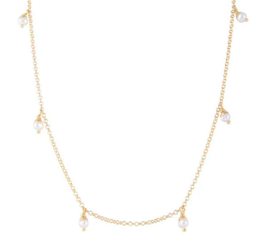 PEARL POM NECKLACE - GOLD
