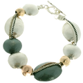 BRACELET GOLD FILLED AND MULTI CHAIN OVAL BEADS