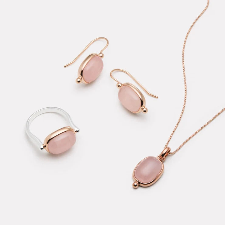FLEUR ROSE QUARTZ EARRINGS