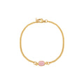 CURB BRACELET WITH OVAL PINK OPAL