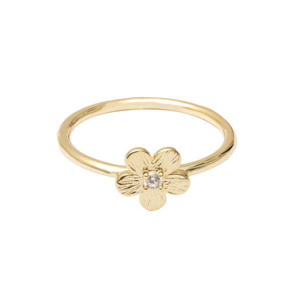 FLOWER GOLD PLATED RING