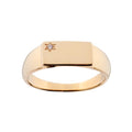 RECTANGLE SIGNET GOLD PLATED RING