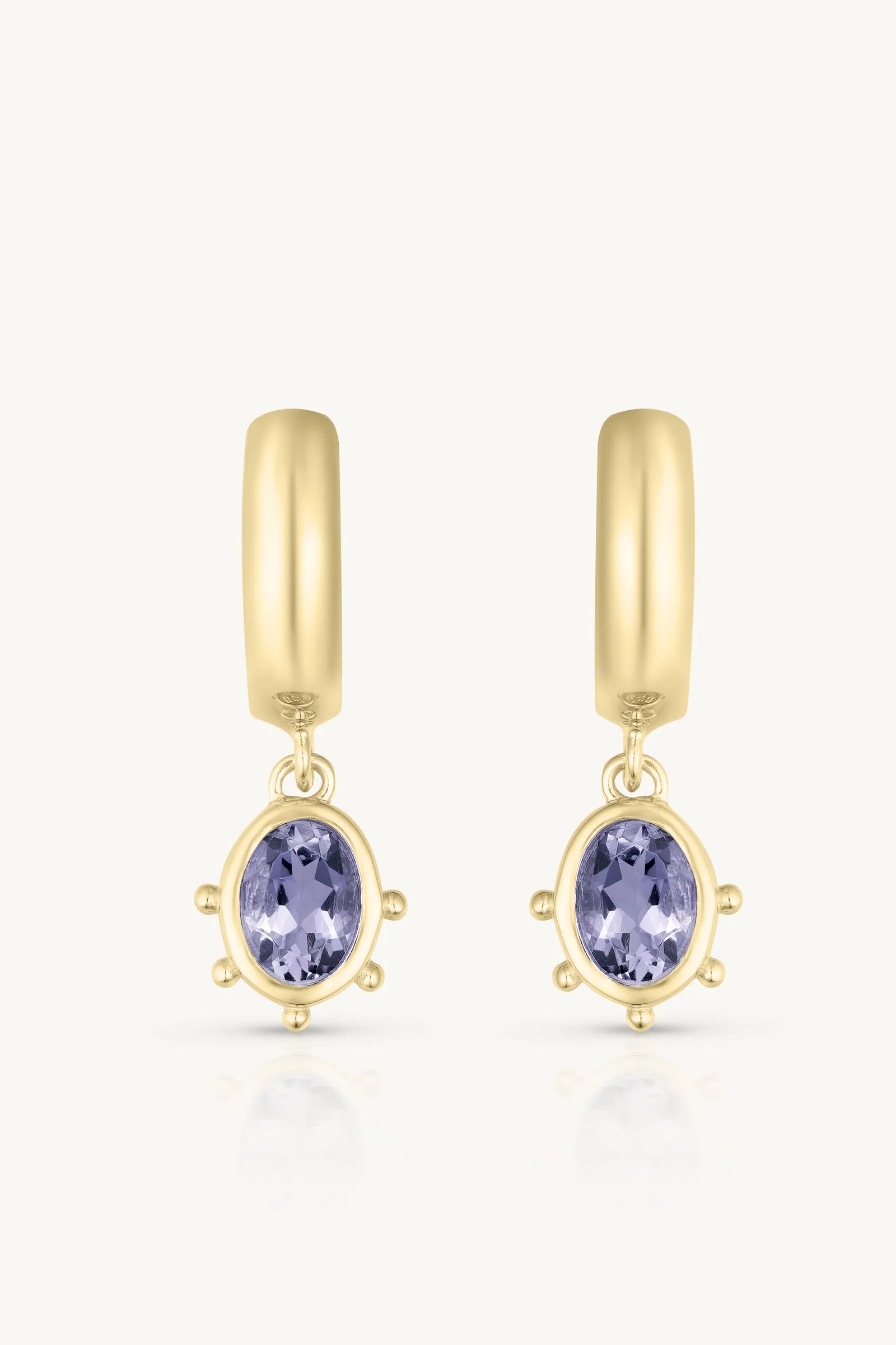 Gia Iolite Gold Plated Earrings