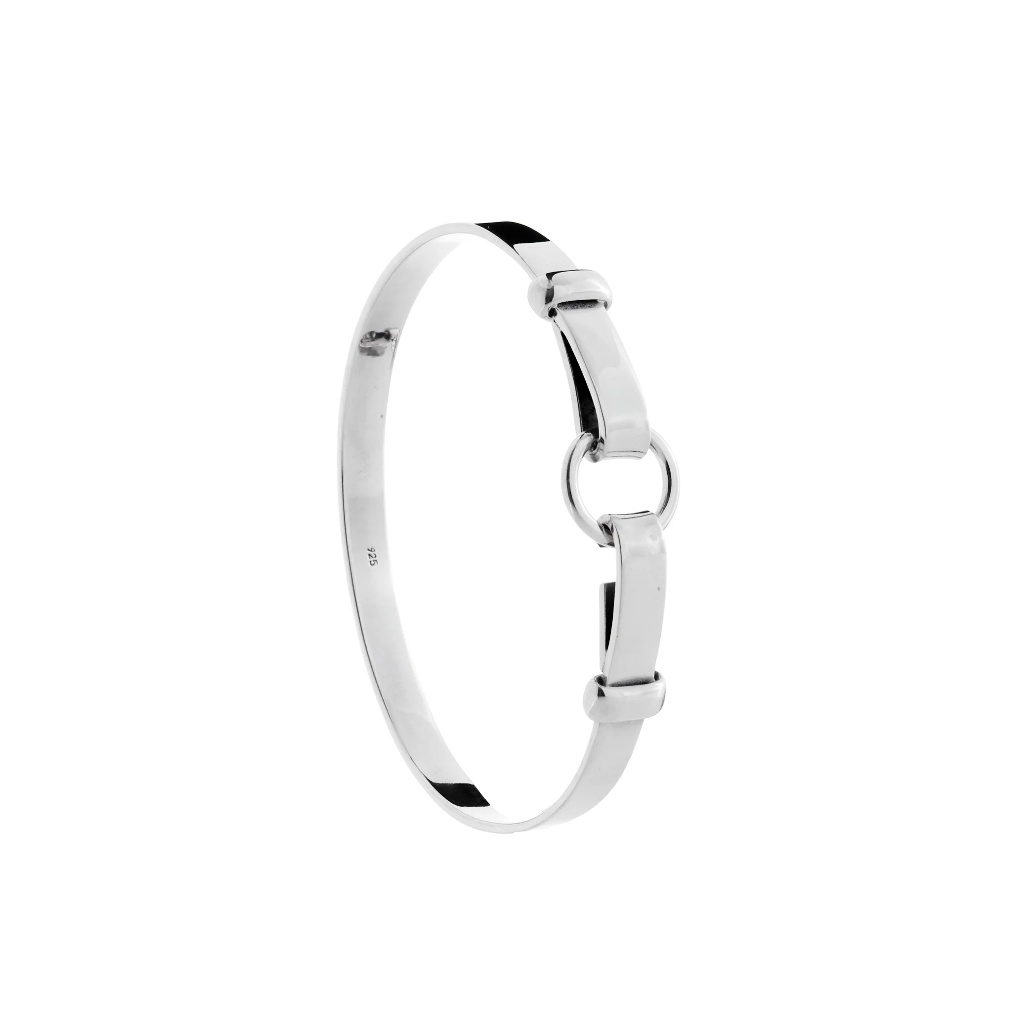 SILVER HOOK AND EYE DOUBLE TWO BANGLE