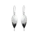 EARRINGS HAMMERED FINISH LEAF SHAPE