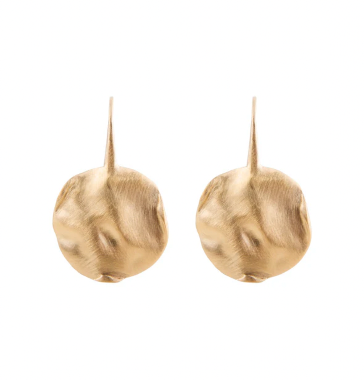 ALEXA BEATEN DISC EARRINGS - GOLD