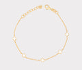 BRACELET WHITE ENAMEL CLOVERS GOLD PLATED