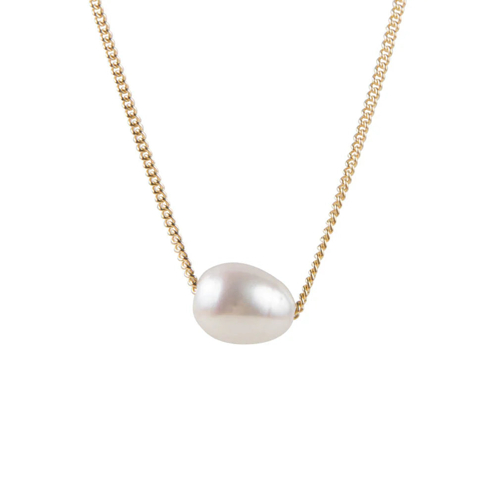 PEARL TEARDROP NECKLACE - GOLD