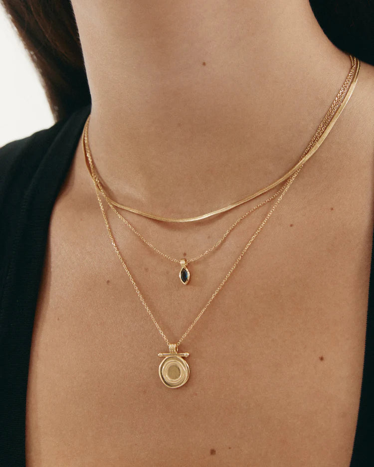 INDIGO COIN NECKLACE - 18K GOLD PLATED