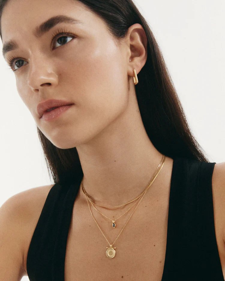 INDIGO COIN NECKLACE - 18K GOLD PLATED